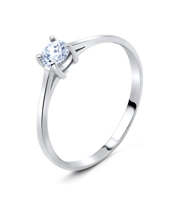 Silver Ring Little CZ Stone 4mm. CSR-150-4